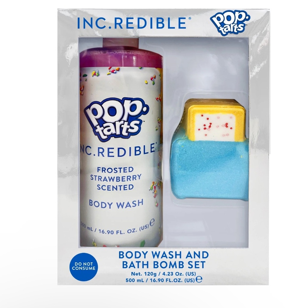 NWT Pop Tarts Body Wash and Bath Bomb Set (Frosted Strawberry)